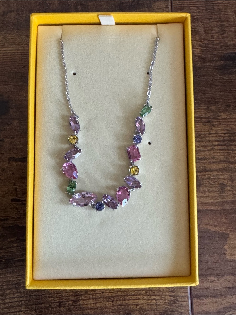 Swarovski Multicolor Crystal Statement Necklace - Elegant Women's Jewelry